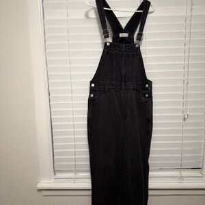 Madewell black denim overalls